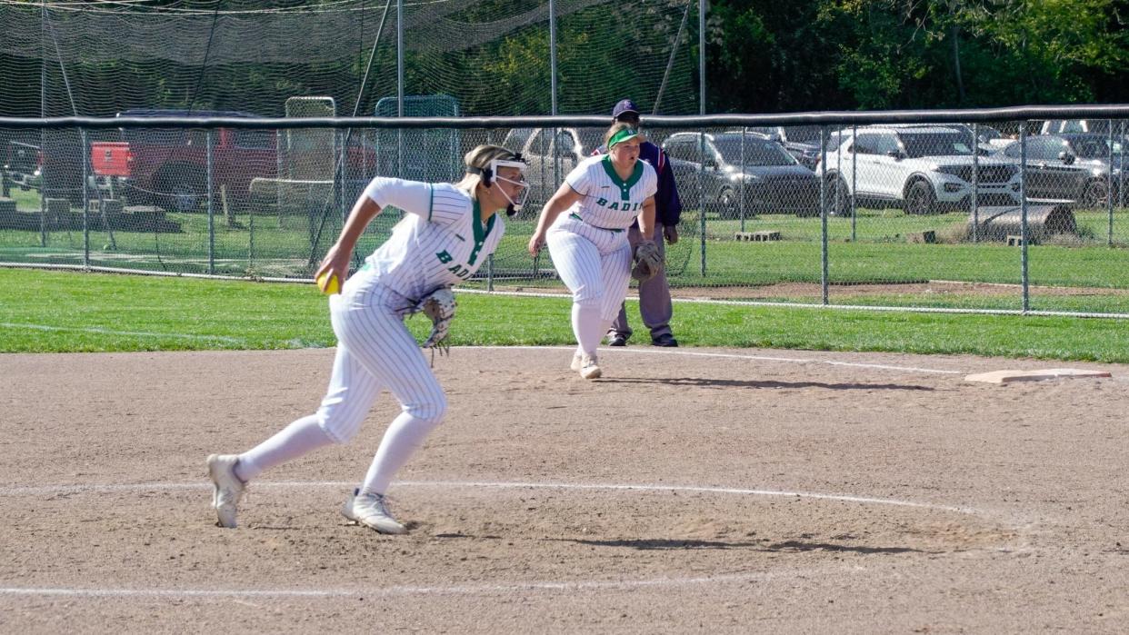 Badin's Halle Klaiber is averaging over eight strikeouts per pitching appearance this season.