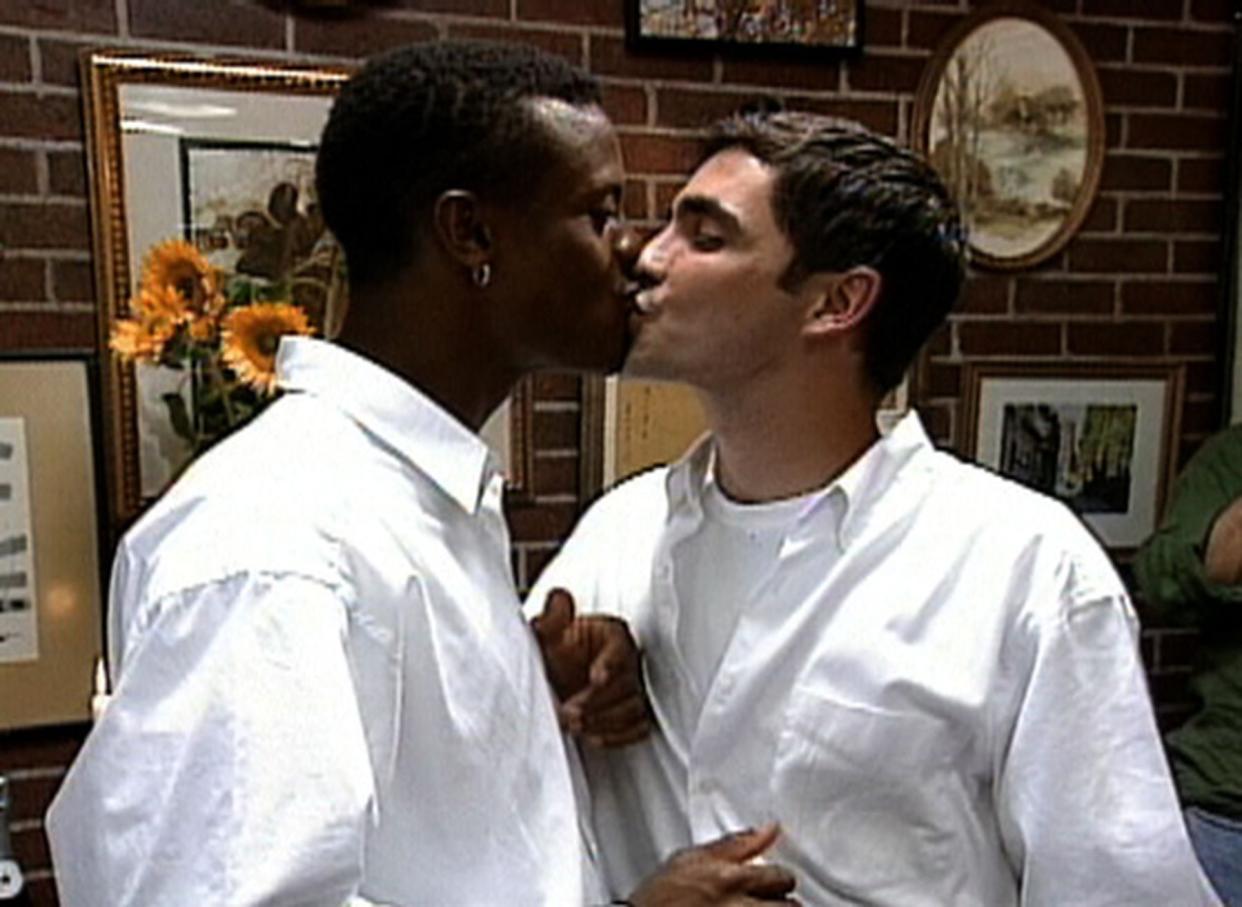 Sean Sasser and Pedro Zamora Kiss During Their Committment Ceremony on MTV's The Real World San Francisco (MTV) 