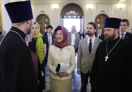 Japan's Princess Takamado visits Orthodox Cathedral in Saransk, Russia June 20, 2018. REUTERS/Artem Artamonov