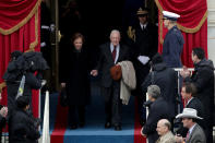<p>Former President Jimmy Carter and wife Rosalynn Carter arrive on the West Front of the U.S. Capitol on January 20, 2017 in Washington, DC. (Photo : Alex Wong/Getty Images) </p>