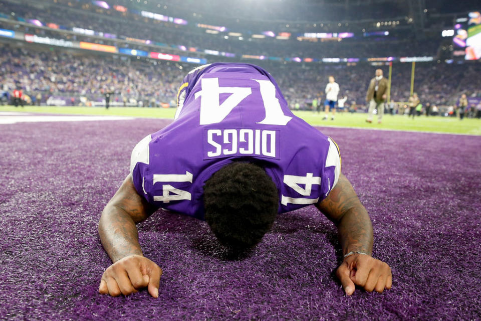 Stefon Diggs celebrates. (Getty)