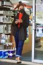 <p>Tessa Thompson looks chic in jeans and a blazer as she stops at a pharmacy in Bondi Beach, Australia on Wednesday. </p>