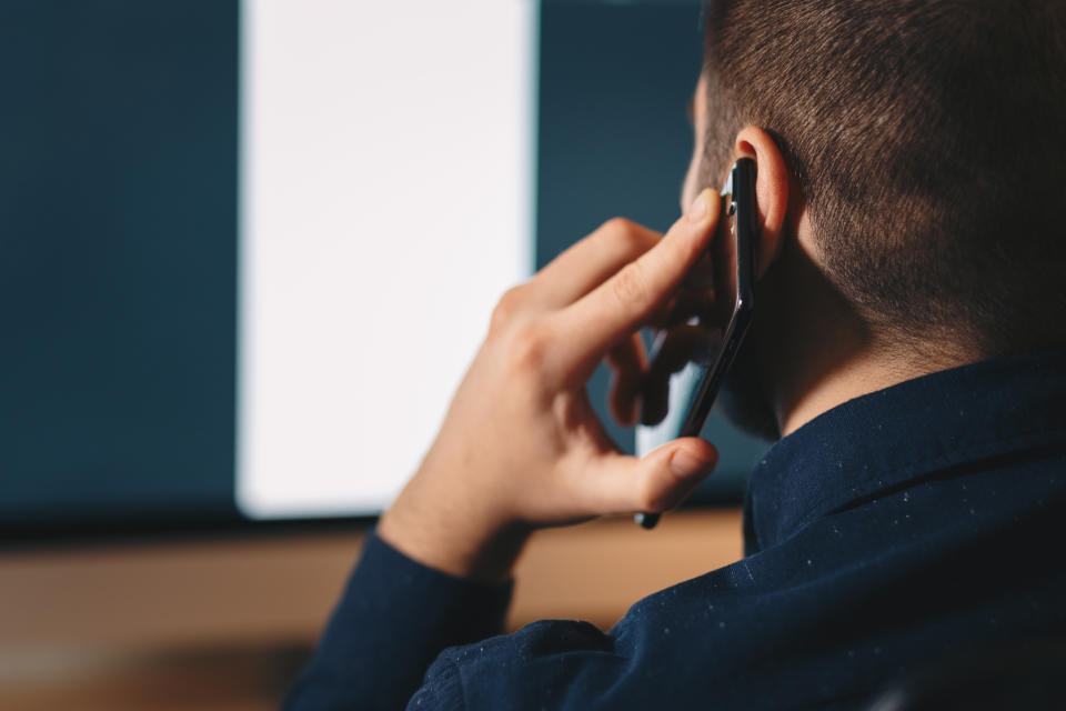 a man talking on his phone