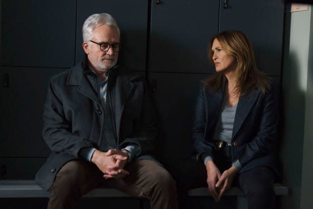 Bradley Whitford and Mariska Hargitay as Olivia Benson on "Law & Order: SVU"<p>Peter Kramer/NBC</p>