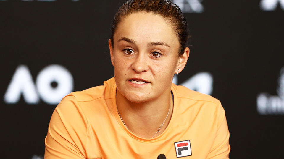 Ash Barty, pictured here after her loss in the Australian Open quarter-finals.