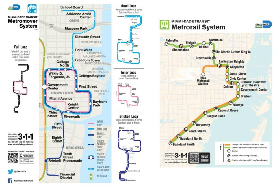 Mapa de Metromover que puede ayudarle a llegar a la Lexus Corporate Run 2024 el 25 de abril.