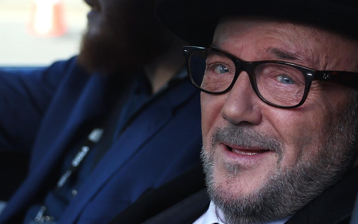 Newly elected Rochdale MP George Galloway arrives at Houses of Parliament