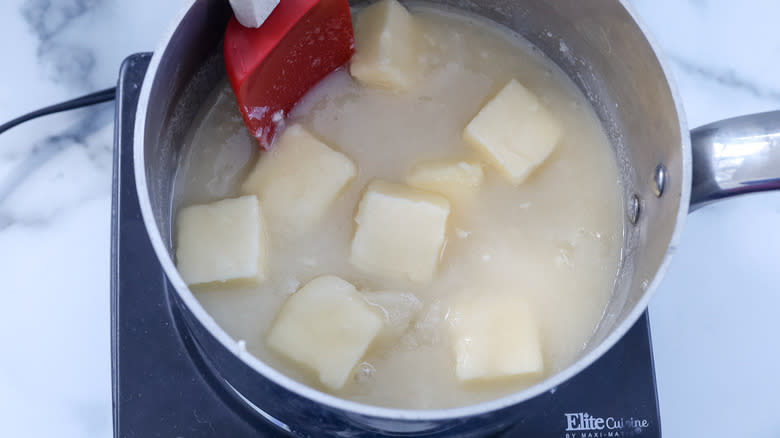 fudge ingredients in pot