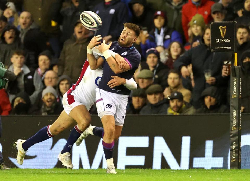 Scotland’s Ali Price (right) in action during the Six Nations win over England. (PA Wire)