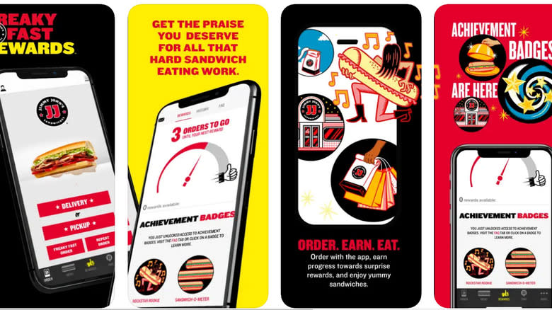 Jimmy John's app interface