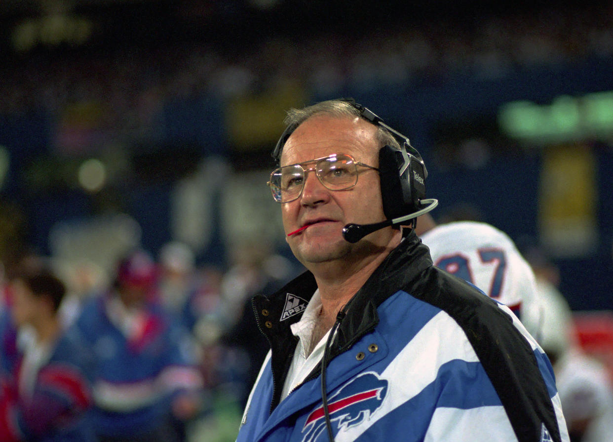 Walt Corey ran Marv Levy's Bills defenses that featured Bruce Smith and played in four straight Super Bowls. (Photo by George Gojkovich/Getty Images)