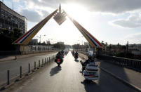 Members of the Iraq Bikers, the first Iraqi biker group, ride their motorbikes on the streets of Baghdad, Iraq December 28, 2018. REUTERS/Thaier Al-Sudani