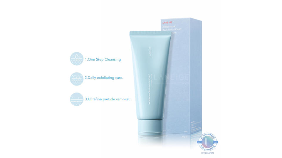 LANEIGE Water Bank Blue Hyaluronic Cleansing Foam - Ultrafine Particle Removal. (Photo: Shopee SG)