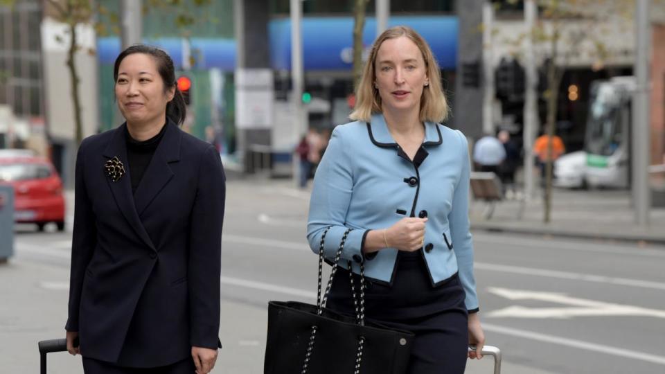 Brittany Higgins' lawyers, Rachael Young and Kate Pedersen, arrive at the Washington Supreme Court. Image: NewsWire / Sharon Smith