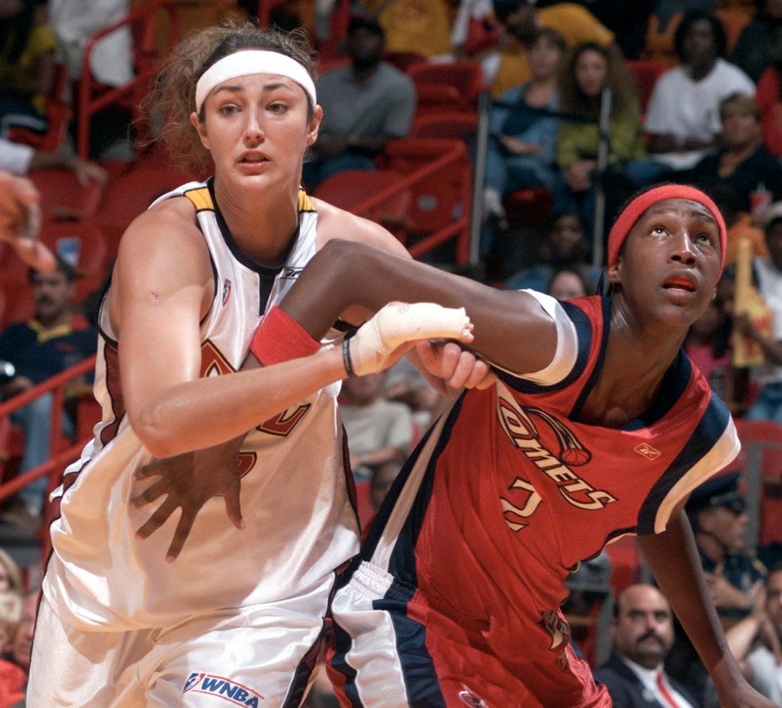 Former Miami Sol center Ruth Riley Hunter has been hired by the Heat as their radio analyst and television studio analyst.