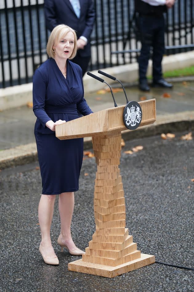 New prime minister Liz Truss makes a speech outside 10 Downing Street. (Photo: Kirsty O'Connor via PA Wire/PA Images)