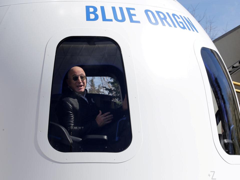 jeff bezos inside new shepard crew capsule