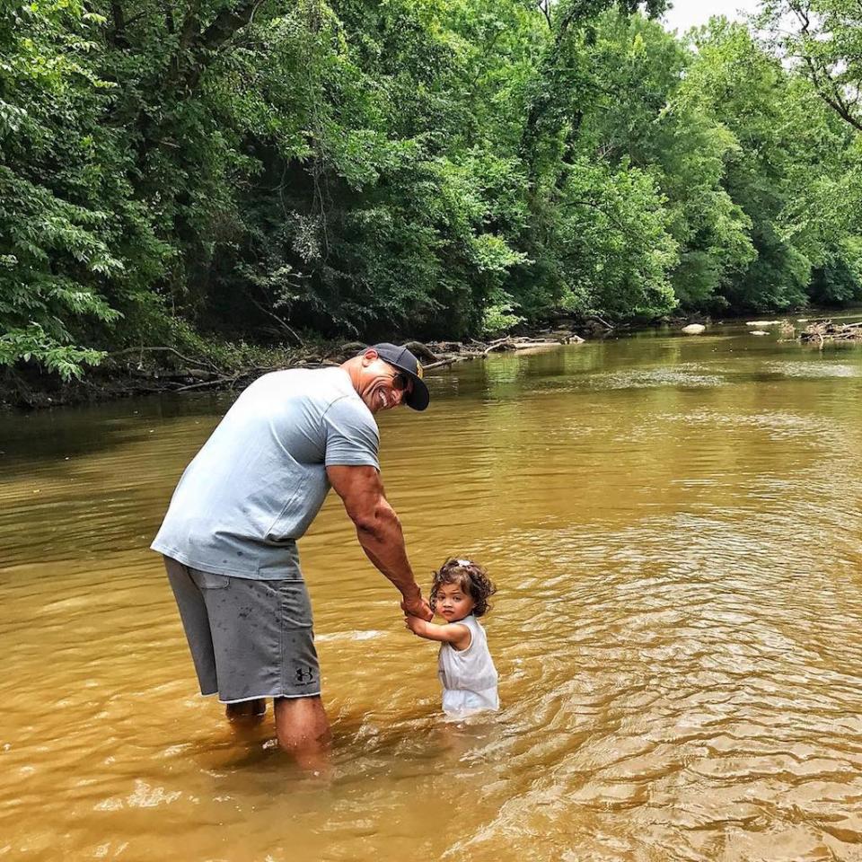 <p>The <em>Baywatch</em> star spent the day with his little girl, who he called “Fearless lil’ human,” as he reflected on how his good fortune was affected by those who have served in our military. “My heart’s filled with gratitude for being able to spend this day with my family before I jump on a bird and head to Germany tonight for work. Boundless love and respect to the brave men and women who sacrificed it all for their country and family, so I can love and protect my own. Happy Memorial Day. You guys have some fun and spread that positive energy and love with your family and friends today.” (Photo: <a rel="nofollow noopener" href="https://www.instagram.com/p/BUsCfGPFvl7/?taken-by=therock" target="_blank" data-ylk="slk:The Rock via Instagram;elm:context_link;itc:0;sec:content-canvas" class="link ">The Rock via Instagram</a>) </p>