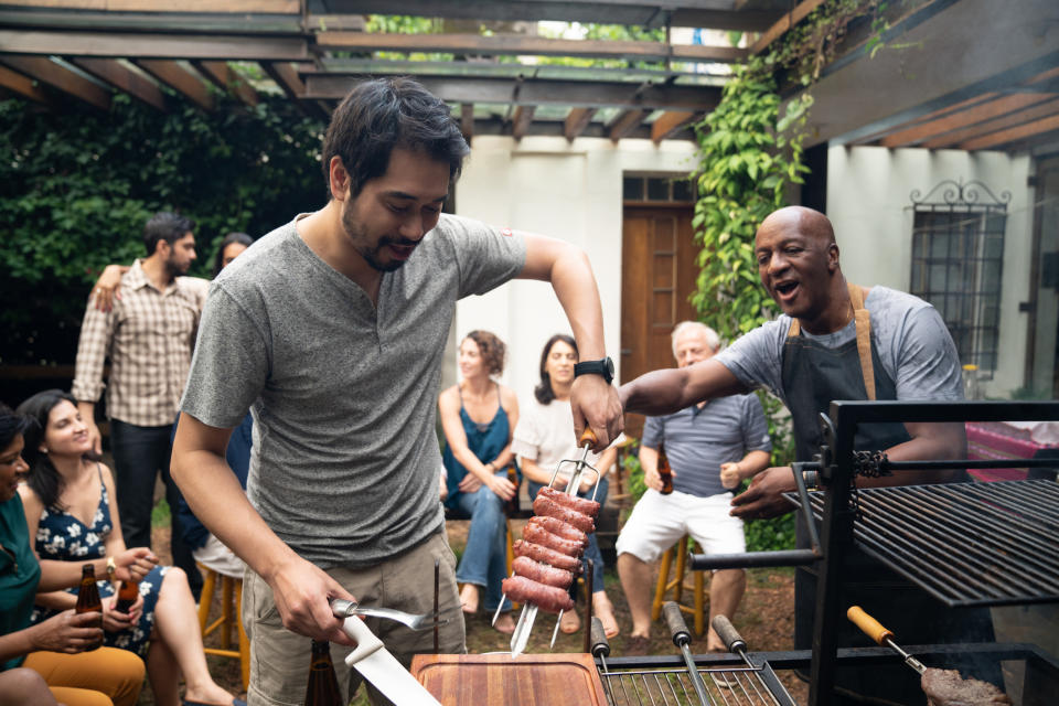 People at a barbecue