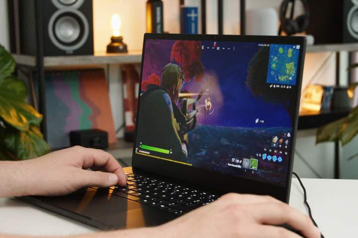 Fortnite running on a Razer Blade 15.