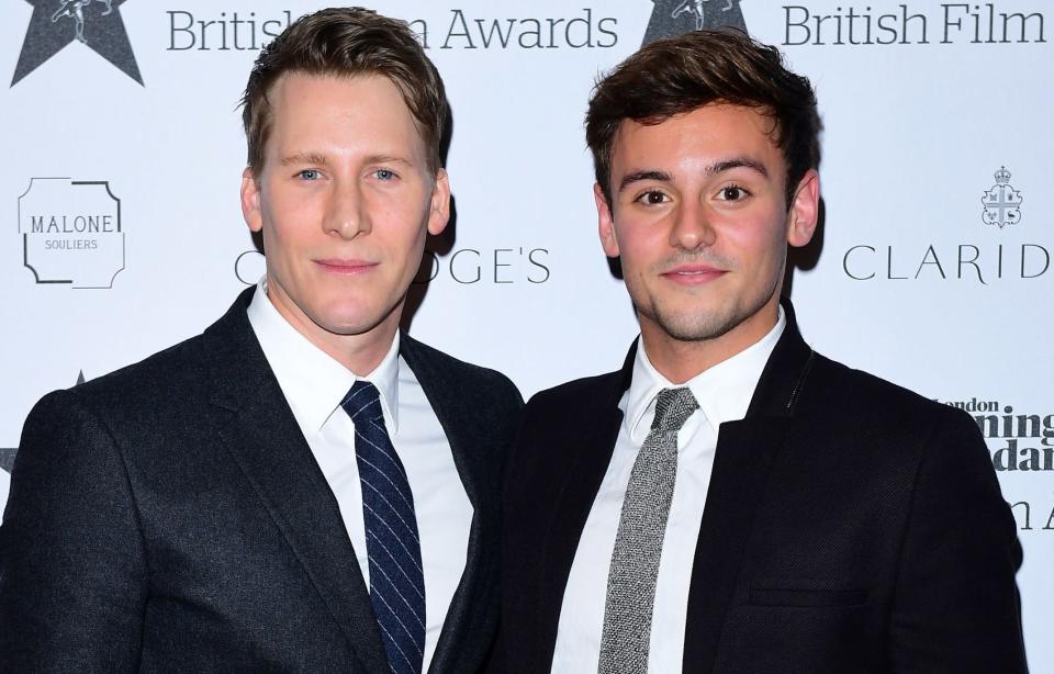Dustin Lance Black and Tom Daley. (PA)