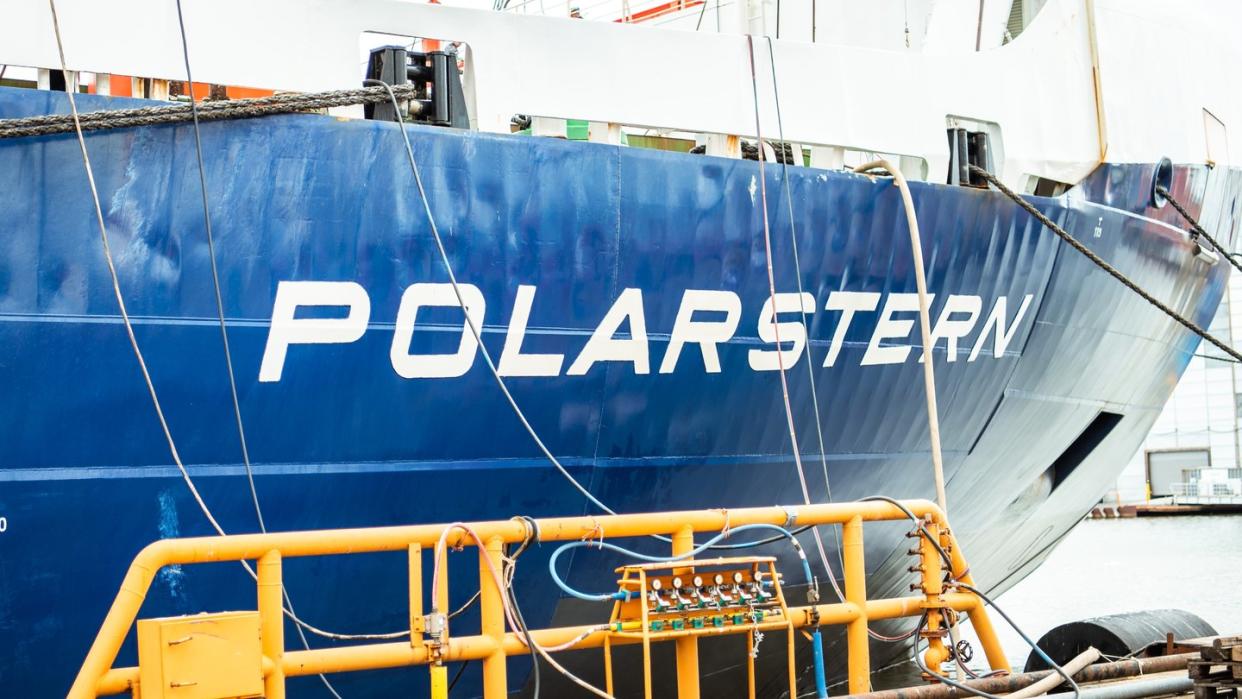 Das Forschungsschiff "Polarstern" Anfang Juli in Bremerhaven. Foto: Mohssen Assanimoghaddam