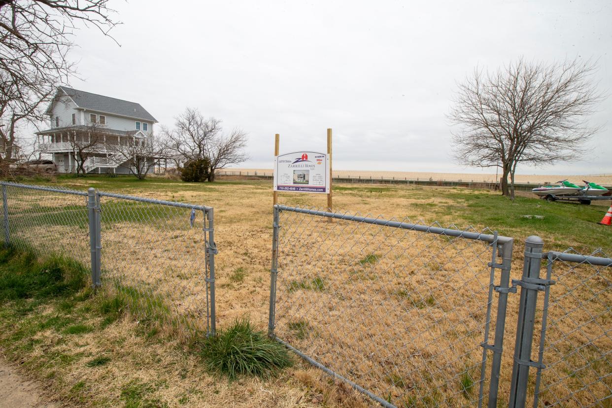 The empty Front Street lot that was once the site of a Union Beach home torn in half in 2012 by Superstorm Sandy, becoming a symbol of the devastation. Now there are plans to rebuild, 12 years later. Tuesday, March 26, 2024.