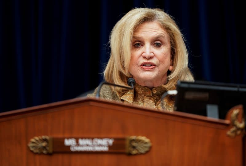 Carolyn Maloney leads a hearing about coronavirus preparedness and response in Washington