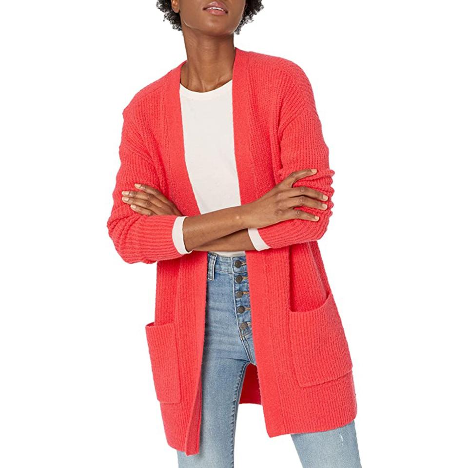 Amazon Brand Goodthreads Women's Oversized Boucle Shaker Stitch Cardigan Sweater