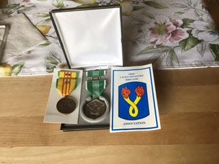 The medals that Robert Serocke received in 2022 for his service in the Vietnam war