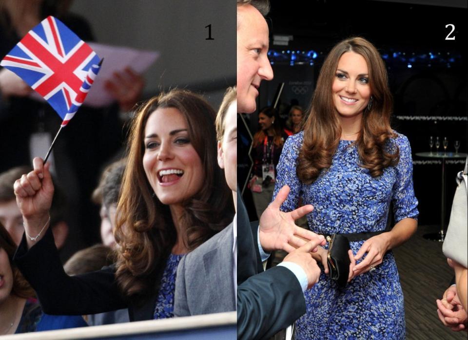 LOOK 1: At the Diamond Jubilee Concert, June 4, 2012     LOOK 2: At the London 2012 Olympics Closing Ceremony, August 12, 2012     (Getty photos) 