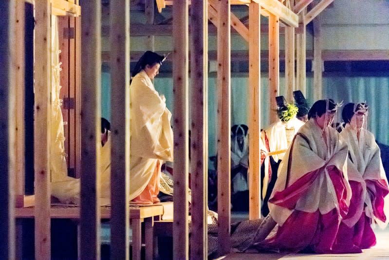 Japan's Empress Masako attends the 'Daijosai' at the Imperial Palace in Tokyo