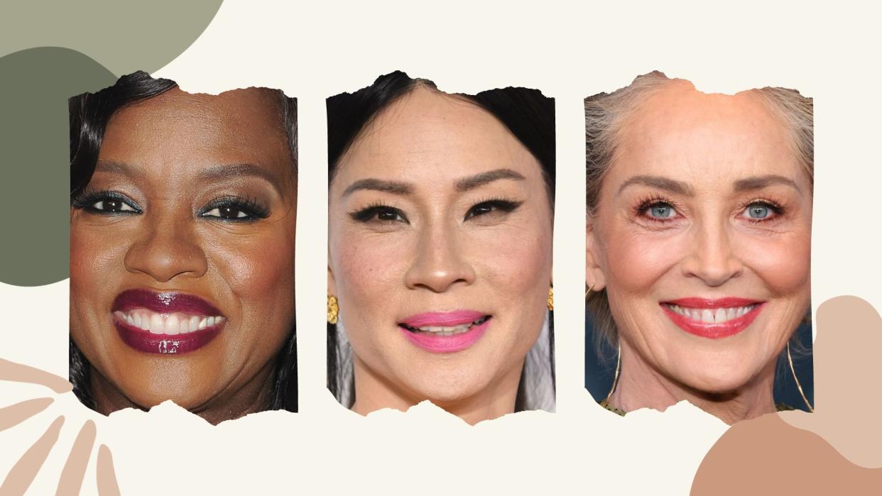  Viola Davis, Lucy Liu and Sharon Stone showing makeup mistakes every woman over 40 should avoid. 