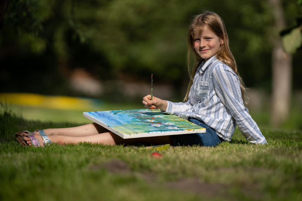 Meet the ten-year-old 'mini Monet' whose stunning floral landscape paintings can sell for up to £10,000