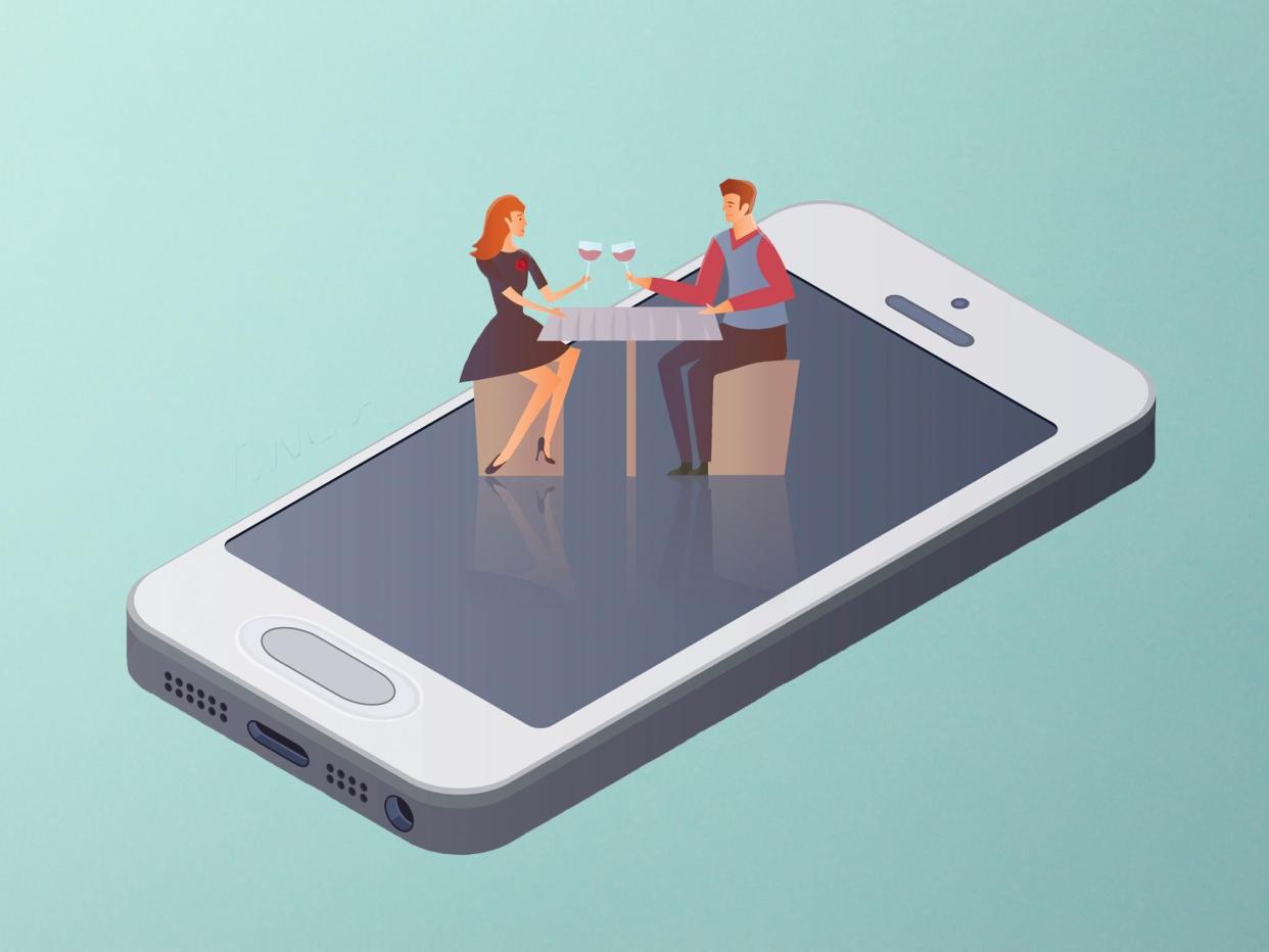 As physical meet-ups are off the table, get inventive with virtual dating instead (iStock)