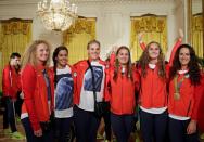 <p>U.S. Olympic and Paralympics teams gather to be greeted by President Barack Obama at the White House in Washington, U.S., September 29, 2016. REUTERS/Yuri Gripas</p>