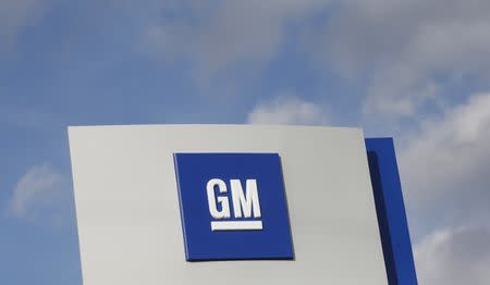 FILE PHOTO - The GM logo is seen in Warren, Michigan, U.S. on October 26, 2015. REUTERS/Rebecca Cook/File Photo