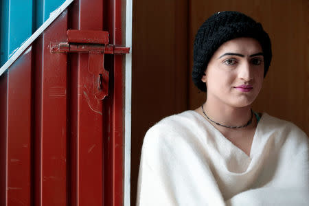 Chahat, a member of the transgender community, prepares for Shakeela's party in Peshawar, Pakistan January 22, 2017. REUTERS/Caren Firouz