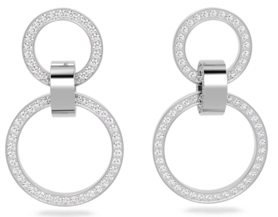 Hollow hoop earrings, Rhodium plated. PHOTO: Swarovski