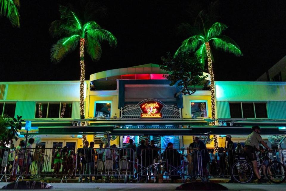 Mango’s Tropical Cafe during spring break in Miami Beach on Friday, March 15, 2024.