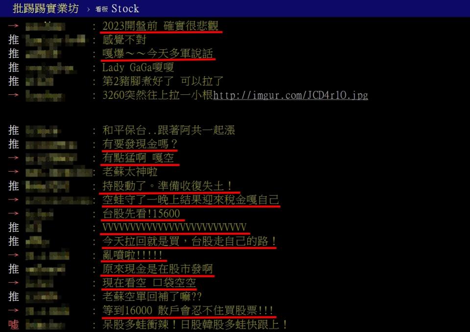 網友討論台股走勢。圖／翻攝PTT