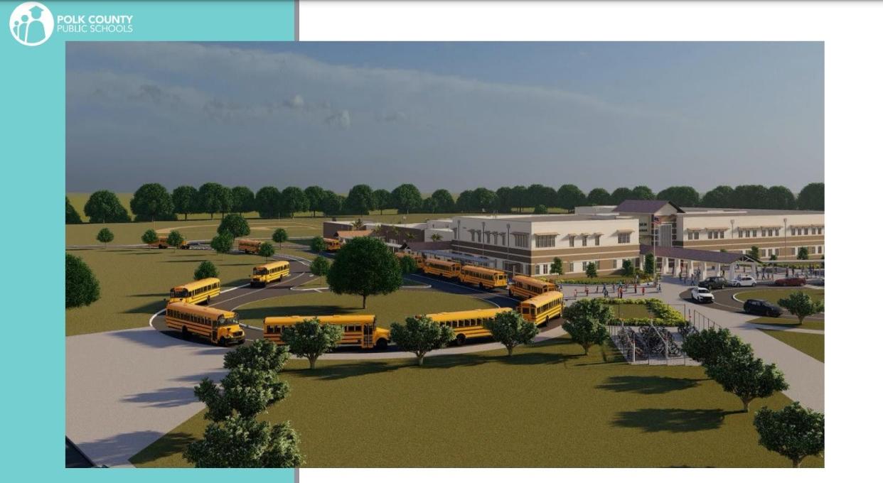 An artist's rendering of the elementary school to be built between Winter Haven and Lake Wales.