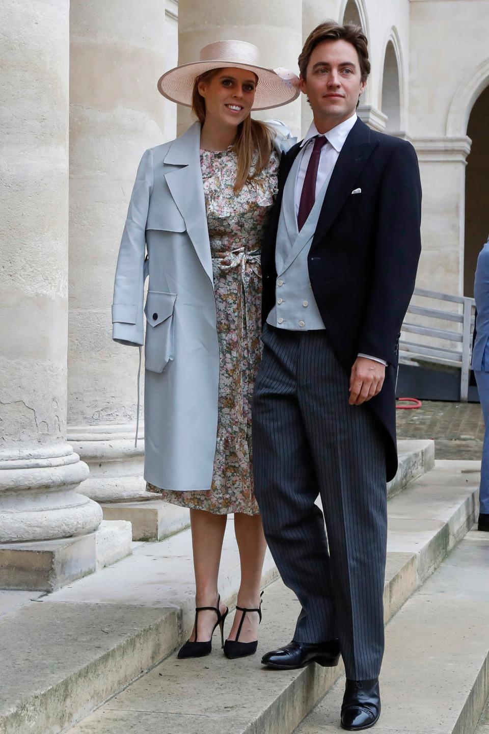 La princesse Béatrice et son fiancé Edoardo Mapelli Mozzi à Paris en octobre 2019. - François Guillot - AFP