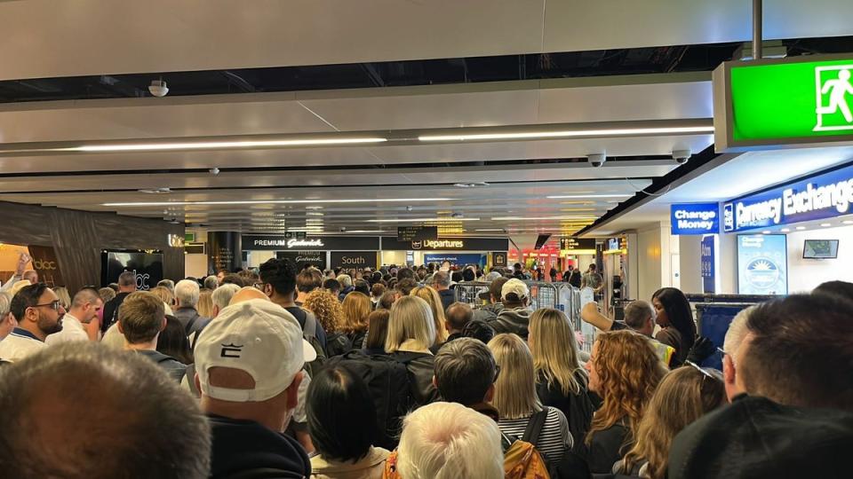 Confusion at Gatwick Airport on Thursday after a fire alarm (Jen Taylor)