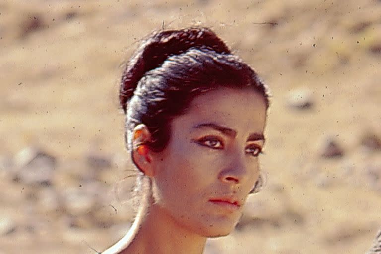 Irene Papas en una escena del film Las troyanas (1971)