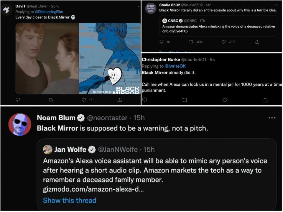 Black Mirror tweets (Twitter/screenshots)