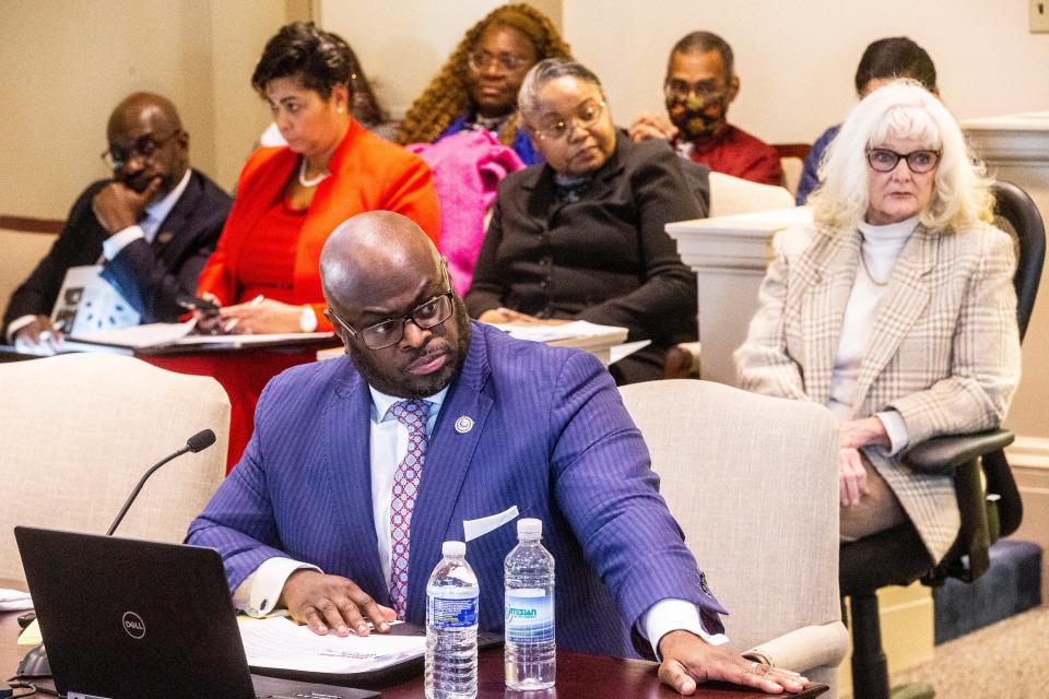 Dr. Tony Allen, President of Delaware State University, attends DSU's state budget hearing at Legislative Hall in Dover, Thursday, Feb. 2, 2023.