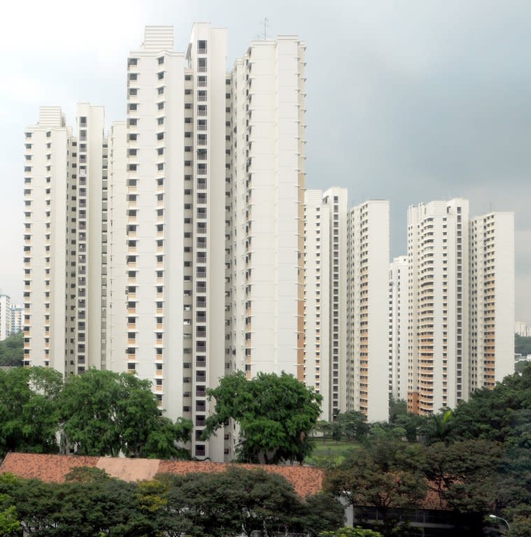 File photo of a residential estate in Singapore, pictured on April 14, 2008. Singapore's central bank expressed concern on Tuesday at the growing mountain of household debt and surging property prices, saying they posed "significant risks" to the country's financial system