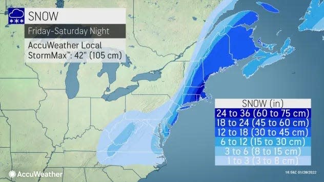 Snow is expected to smash the Northeast on Friday night and Saturday.