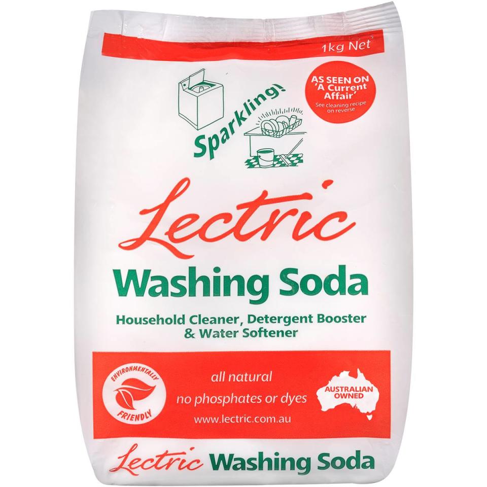 Lectric Washing Soda is a key player in the cleansing soak. Photo: Woolworths